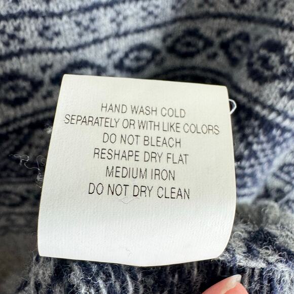 Daniele Blasi Gray Navy Wool Mock Neck 1/4 Button Pullover Knit Sweater Men's M - Picture 7 of 8